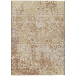 10' X 14' Copper And Beige Abstract Washable Indoor Outdoor Area Rug Transitional Style - Copper, Beige Color