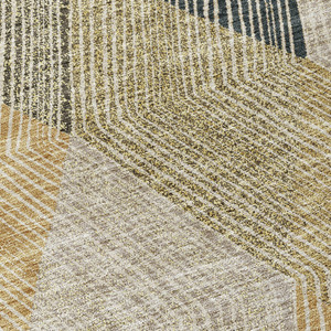 8' Brown Gold And Taupe Round Argyle Washable Indoor Outdoor Area Rug
