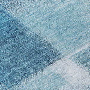 8' Denim Blue And Navy Blue Round Abstract Washable Indoor Outdoor Area Rug - 608219033095