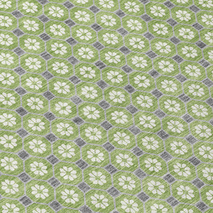 8' X 10' Green And Gray Floral Washable Indoor Outdoor Area Rug