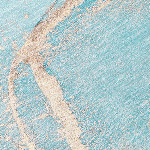 8' X 8' Teal Round Abstract Washable Indoor Outdoor Area Rug