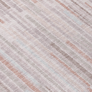 10' X 14' Coral And Beige Striped Washable Indoor Outdoor Area Rug