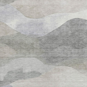 8' X 10' Beige And Gray Abstract Washable Indoor Outdoor Area Rug - Beige, Gray
