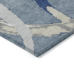 9' X 12' Gray Abstract Washable Indoor Outdoor Area Rug