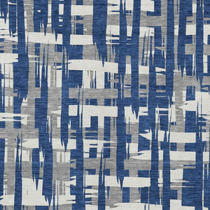 10' X 14' Navy Blue Gray And Ivory Striped Washable Indoor Outdoor Area Rug - 880016768992