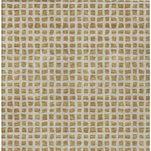 10' X 14' Gold And Beige Geometric Washable Indoor Outdoor Area Rug