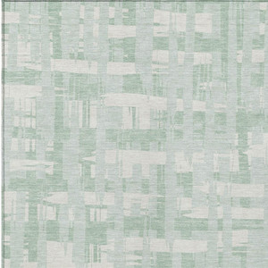 8' X 10' Mint Green Ivory And Pale Aqua Striped Washable Indoor Outdoor Area Rug