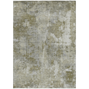 8' X 10' Green Abstract Washable Indoor Outdoor Area Rug