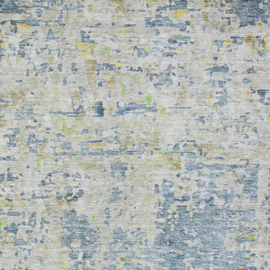 8' X 10' Blue Gray And Green Abstract Washable Indoor Outdoor Area Rug