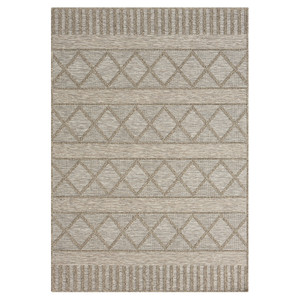 7'10" X 9'6" Tan Striped Handmade Indoor Outdoor Area Rug - 606114678458 7'10" X 9'6" Tan Striped Handmade Indoor Outdoor Area Rug - 606114678458
