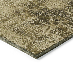 9' X 12' Green Abstract Washable Non Skid Indoor Outdoor Area Rug Transitional Style - Green Color
