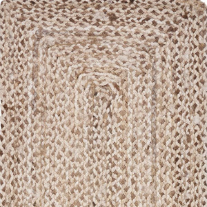 80" Brown Ivory And Natural Braided Jute Table Runner