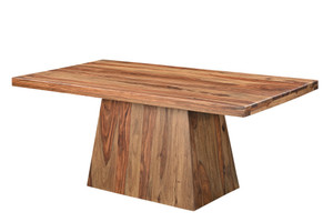 75" Brown Wood Pedestal Base Dining Table