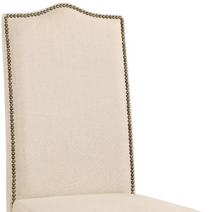 Cream And Gray Upholstered Linen Dining Parsons Chair - 606114995623