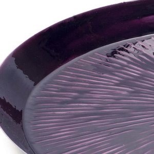 14" Purple Metal Etched Round Serving Tray - 880016429626