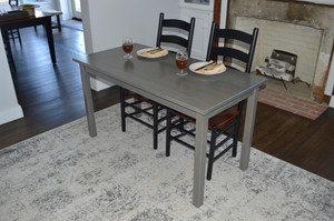 60" Gray Solid Wood Dining Table
