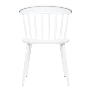 White Heavy Duty Plastic Slat Back Dining Side Chair