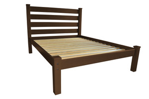 Brown Solid Wood Queen Bed Frame - 608219109974
