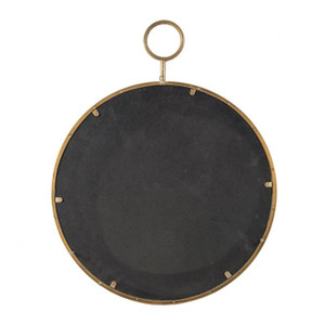 28" Gold Round Iron Framed Accent Mirror