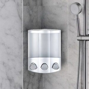 Gray Heavy Duty Plastic Three Chamber Wall Mount Soap Dispenser - 608219245931