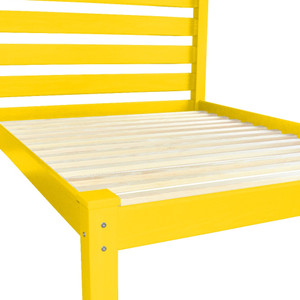 Canary Yellow Solid Wood Twin Bed Frame Home Accent