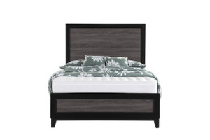 Black And Gray Inlaid Panels Queen Bed Frame