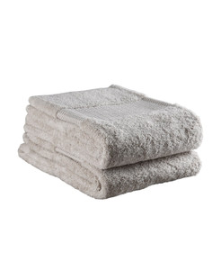 Set of Two Beige Cotton 30" X 54" Quick Dry Terry Cloth Bath Towels