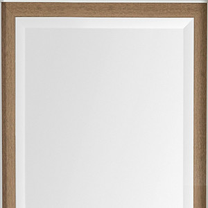 53" White And Natural Framed Bathroom Vanity Mirror
