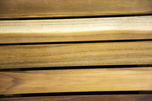 40" Brown Teak Slat Non Slip Bath Mat