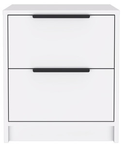Stylish White Two Drawer Nightstand - 606114644798