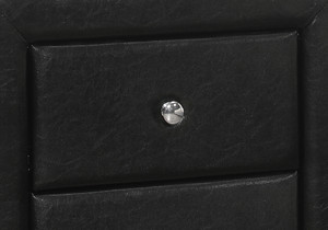 21" Black Wood Two Drawer Nightstand