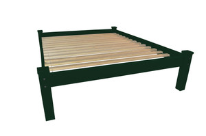 Dark Green Solid Wood Twin Bed Frame