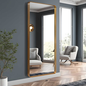 71" Gold Metal Framed Full Length Mirror