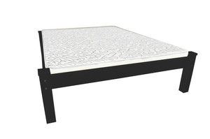 Black Solid Wood Twin Bed Frame