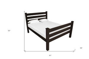 Brown Solid Wood Full Bed Frame - 608219267544