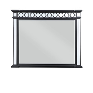 42" Gunmetal Wood Framed Mounted Dresser Mirror