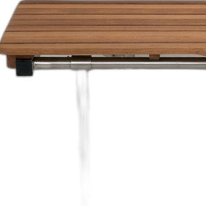 18" X 36" Brown Teak Wall Mount Rectangular Shower Bench