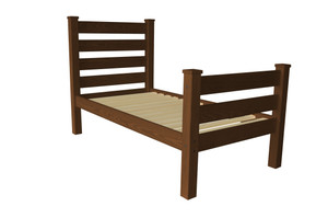 Brown Solid Wood Twin Bed Frame - 880016620702