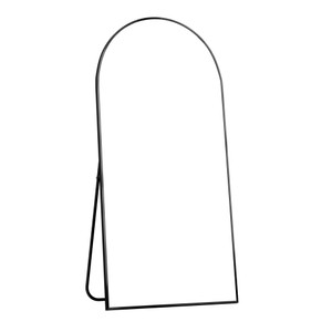 71" Black Metal Arch Freestanding Framed Full Length Mirror