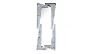 63" Mirrored & Faux Diamonds Lighted Irregular Accent Mirror - 606114861966