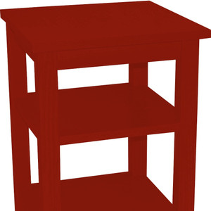 28" Red Solid Wood Nightstand - 608219061975