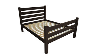 Brown Solid Wood Queen Bed Frame - 608219041410
