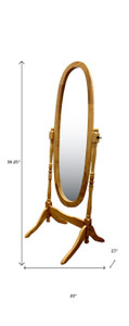 59" Natural Oval Framed