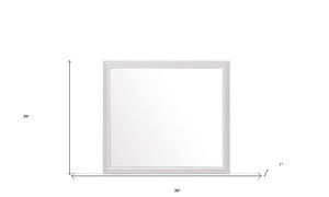 35" White Framed Dresser Mirror