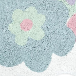 32" Pink And White Cotton Flowers Floral Bath Rug - 880016734553
