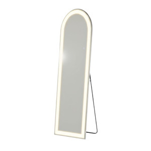 60" Clear Arch Lighted Freestanding and Wall Mount Frameless Full Length Mirror