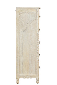 35" White Solid Wood Six Drawer Chest