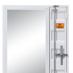 32" White Metal Framed Mounted Dresser Mirror - 606114861492