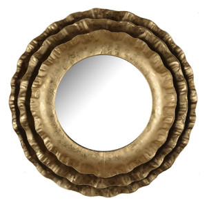 16" Gold Abstract Framed Accent Mirror - 606114922766