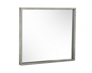 34" Gray Faux Concrete Framed Accent Mirror